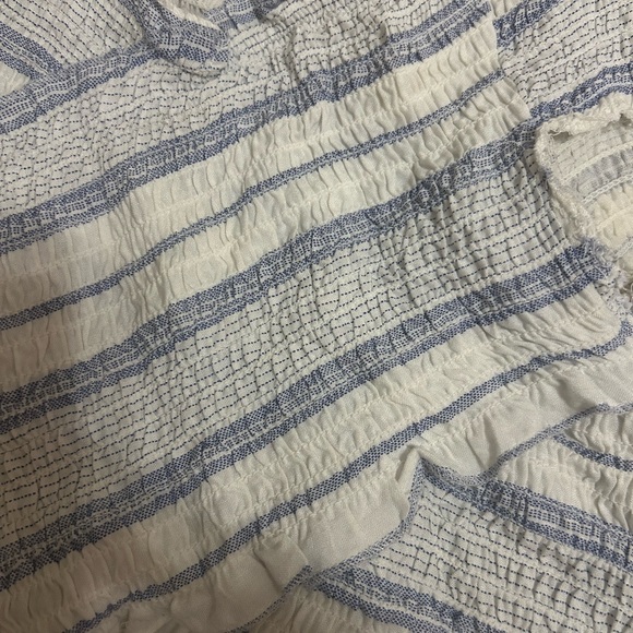 Jessica Simpson Striped Blue and White Size Medium One Shoulder Cropped Tank Top - Picture 3 of 3